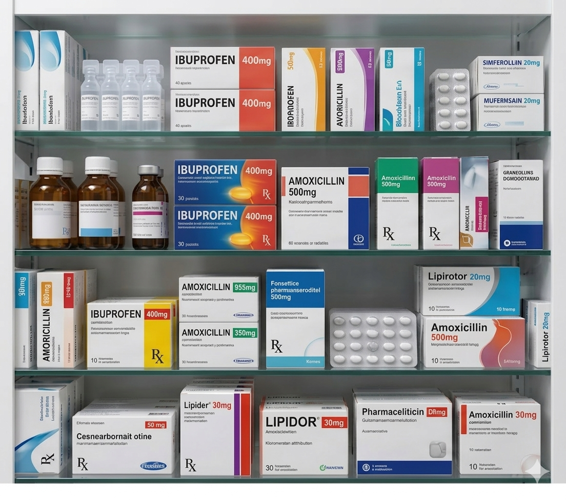 Pharmacist checking inventory